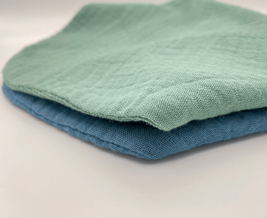 Whale Blue and Sage dribble bibs