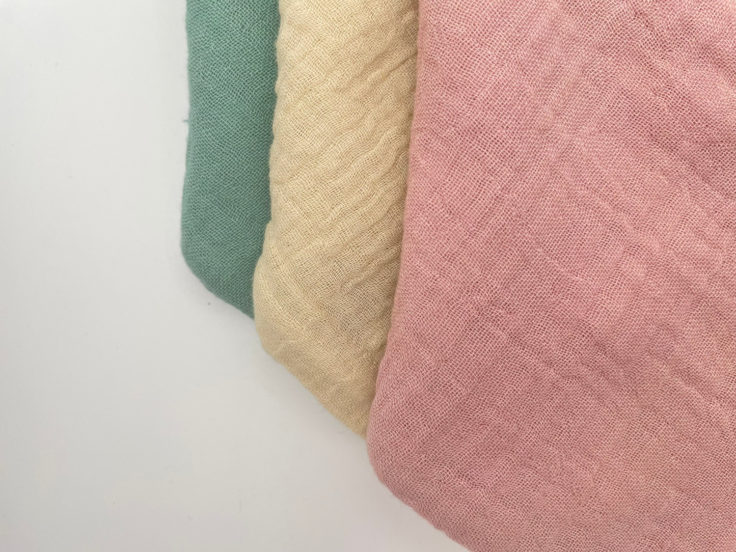 Sage, Oat and Dusty Pink dribble bibs