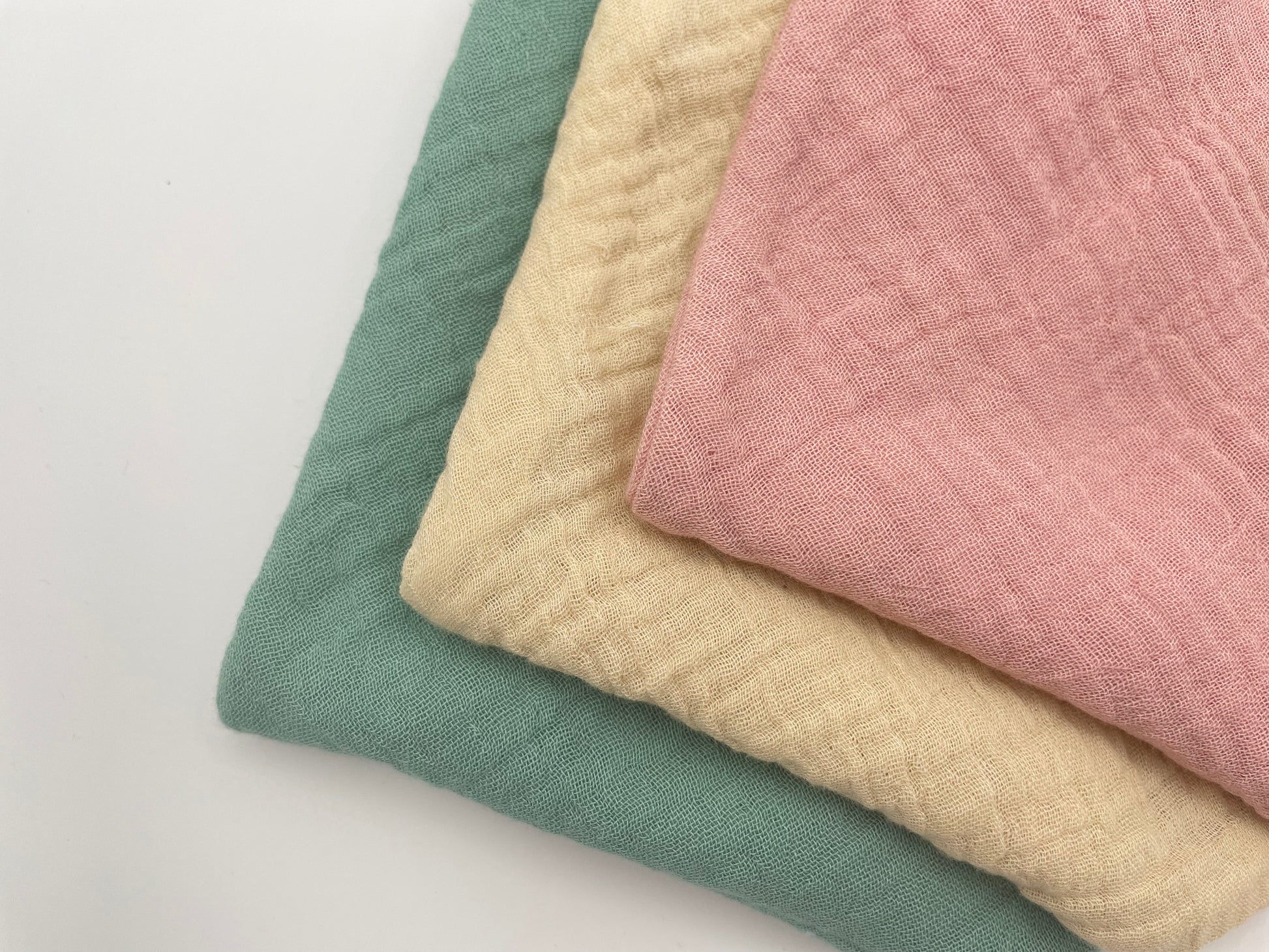 Sage, Oat and Dusty Pink dribble bibs